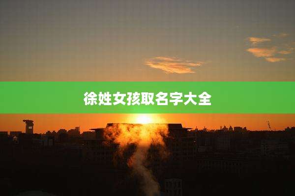 徐姓女孩取名字大全