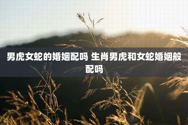 男虎女蛇的婚姻配吗 生肖男虎和女蛇婚姻般配吗