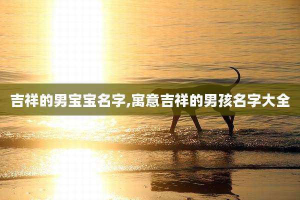 吉祥的男宝宝名字,寓意吉祥的男孩名字大全