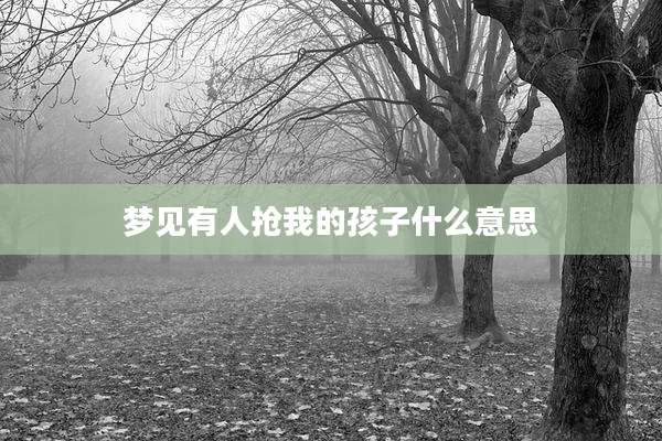 梦见有人抢我的孩子什么意思