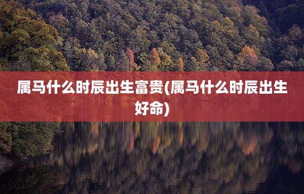 属马什么时辰出生富贵(属马什么时辰出生好命)