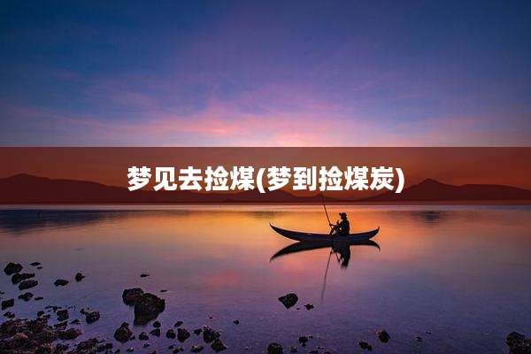 梦见去捡煤(梦到捡煤炭)