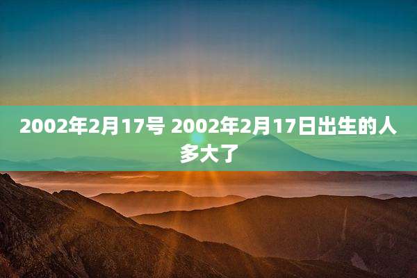 2002年2月17号 2002年2月17日出生的人多大了