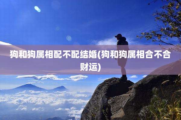 狗和狗属相配不配结婚(狗和狗属相合不合财运)