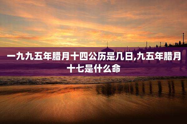 一九九五年腊月十四公历是几日,九五年腊月十七是什么命