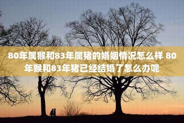80年属猴和83年属猪的婚姻情况怎么样 80年猴和83年猪已经结婚了怎么办呢
