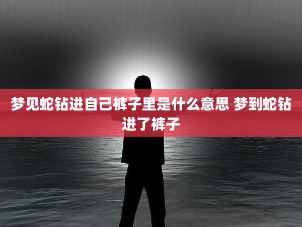 梦见蛇钻进自己裤子里是什么意思 梦到蛇钻进了裤子
