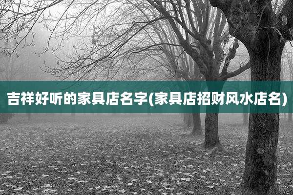 吉祥好听的家具店名字(家具店招财风水店名)