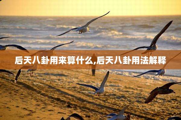 后天八卦用来算什么,后天八卦用法解释