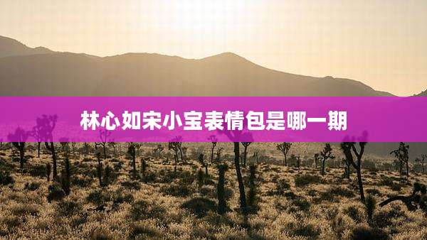 林心如宋小宝表情包是哪一期