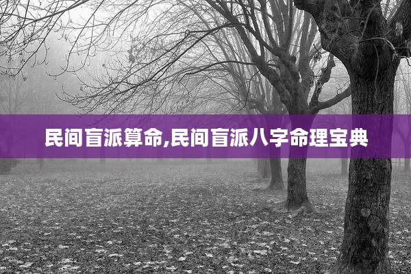 民间盲派算命,民间盲派八字命理宝典