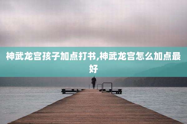 神武龙宫孩子加点打书,神武龙宫怎么加点最好