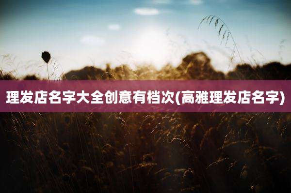 理发店名字大全创意有档次(高雅理发店名字)
