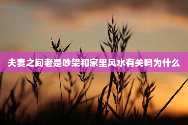 夫妻之间老是吵架和家里风水有关吗为什么