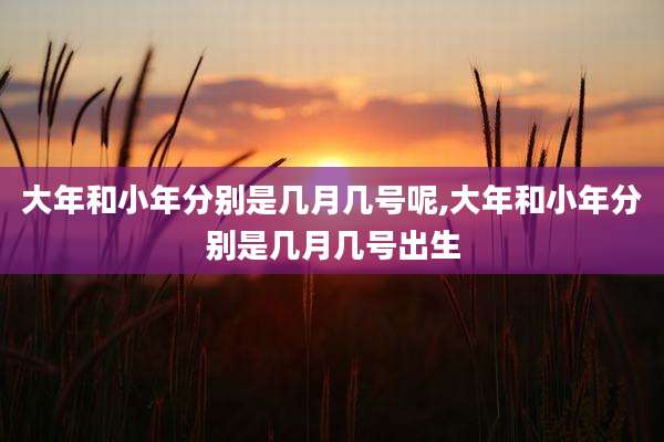 大年和小年分别是几月几号呢,大年和小年分别是几月几号出生