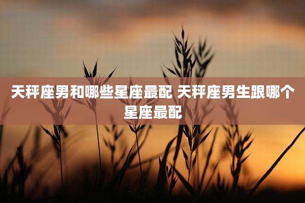 天秤座男和哪些星座最配 天秤座男生跟哪个星座最配