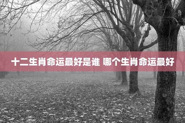 十二生肖命运最好是谁 哪个生肖命运最好