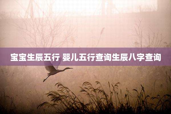 宝宝生辰五行 婴儿五行查询生辰八字查询