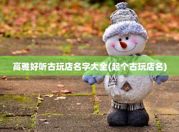 高雅好听古玩店名字大全(起个古玩店名)