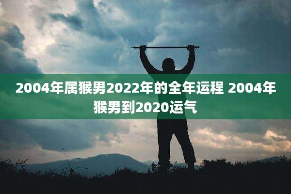 2004年属猴男2022年的全年运程 2004年猴男到2020运气