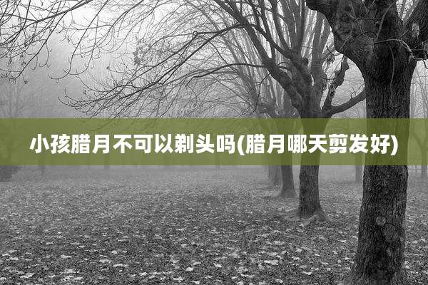 小孩腊月不可以剃头吗(腊月哪天剪发好)