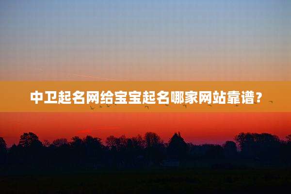 中卫起名网给宝宝起名哪家网站靠谱?