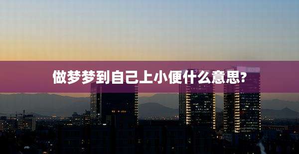 做梦梦到自己上小便什么意思?