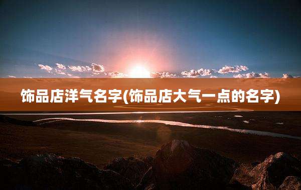 饰品店洋气名字(饰品店大气一点的名字)