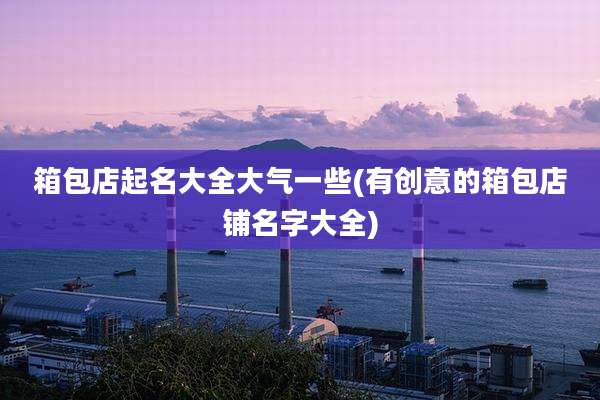箱包店起名大全大气一些(有创意的箱包店铺名字大全)