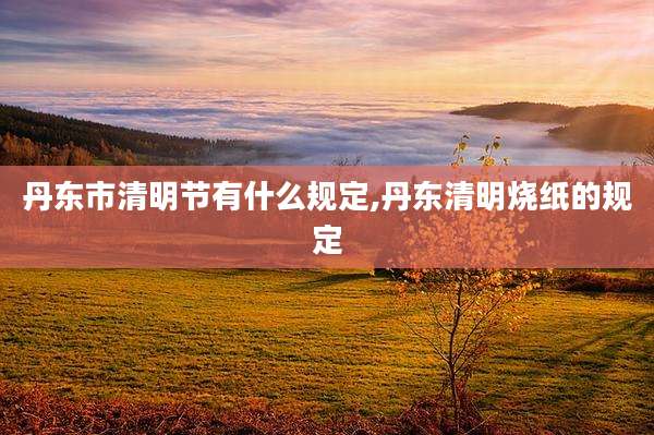 丹东市清明节有什么规定,丹东清明烧纸的规定