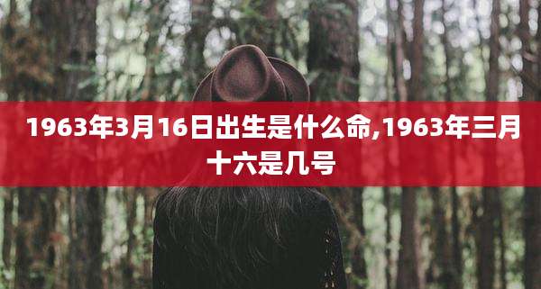 1963年3月16日出生是什么命,1963年三月十六是几号
