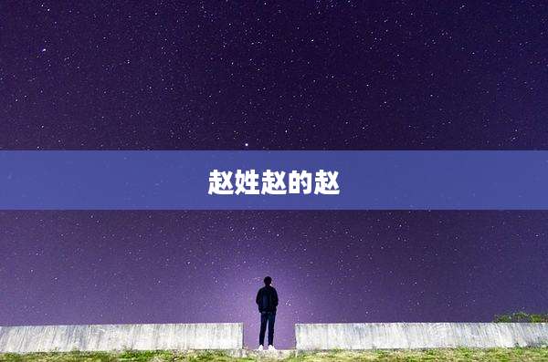 赵姓赵的赵