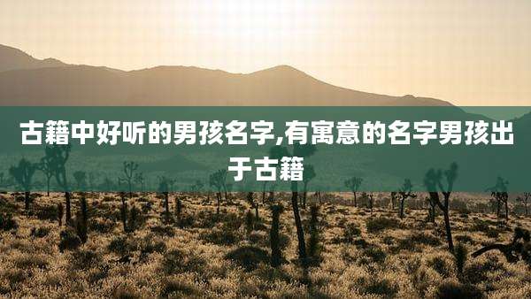 古籍中好听的男孩名字,有寓意的名字男孩出于古籍