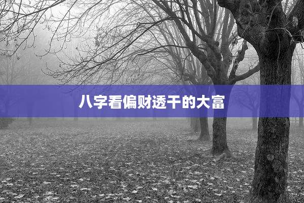 八字看偏财透干的大富