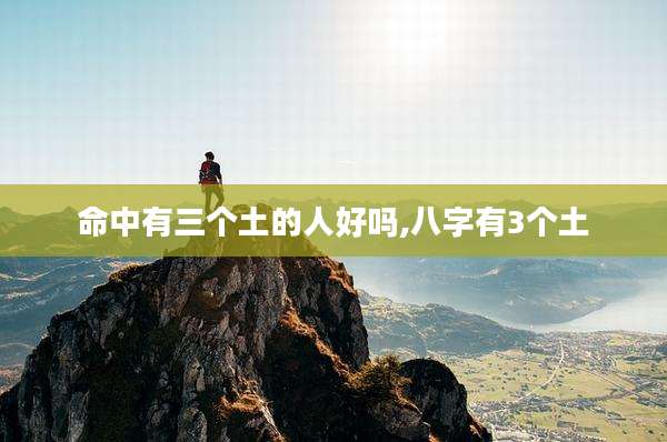 命中有三个土的人好吗,八字有3个土