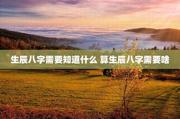 生辰八字需要知道什么 算生辰八字需要啥