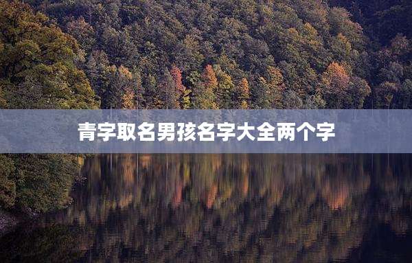 青字取名男孩名字大全两个字