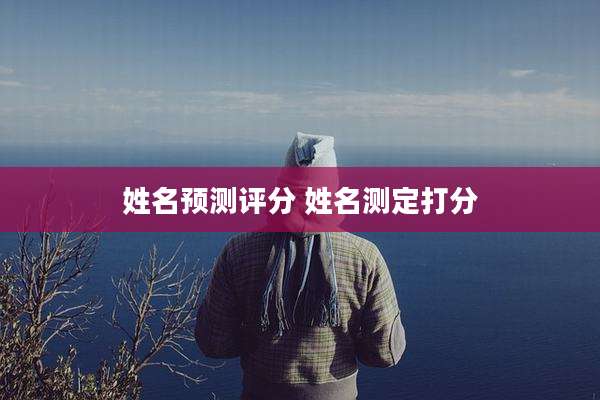 姓名预测评分 姓名测定打分