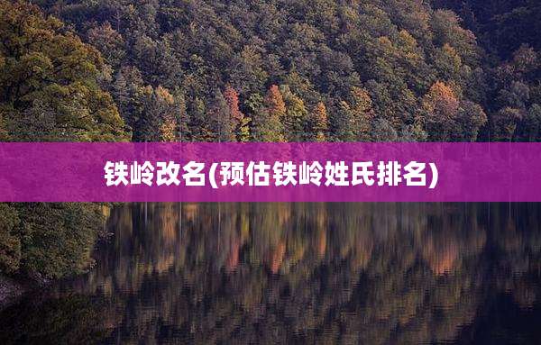 铁岭改名(预估铁岭姓氏排名)