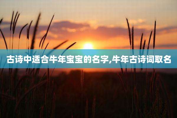 古诗中适合牛年宝宝的名字,牛年古诗词取名