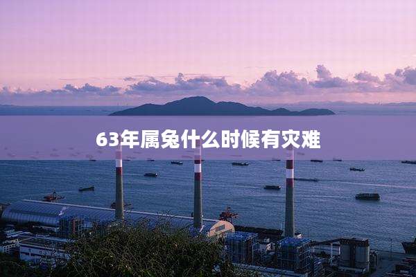 63年属兔什么时候有灾难