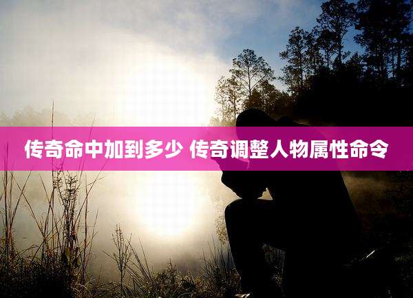 传奇命中加到多少 传奇调整人物属性命令