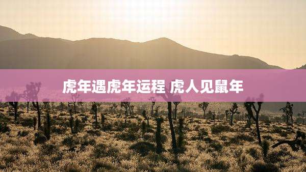 虎年遇虎年运程 虎人见鼠年