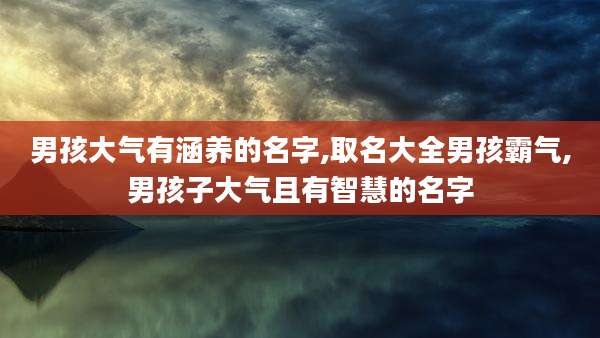 男孩大气有涵养的名字,取名大全男孩霸气,男孩子大气且有智慧的名字