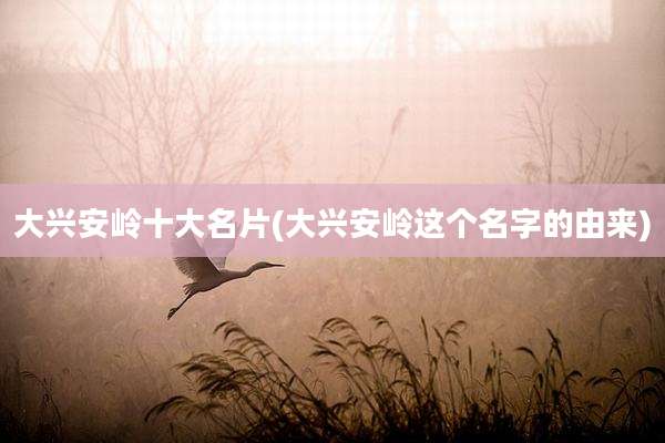 大兴安岭十大名片(大兴安岭这个名字的由来)