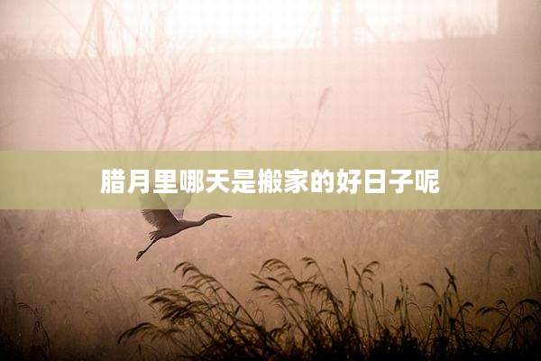 腊月里哪天是搬家的好日子呢