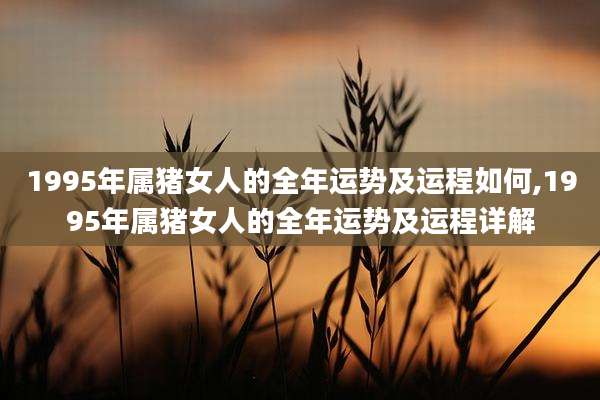 1995年属猪女人的全年运势及运程如何,1995年属猪女人的全年运势及运程详解