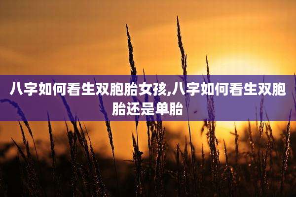 八字如何看生双胞胎女孩,八字如何看生双胞胎还是单胎