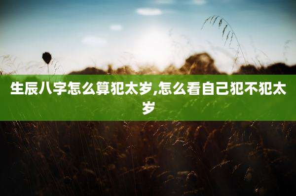 生辰八字怎么算犯太岁,怎么看自己犯不犯太岁