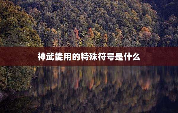 神武能用的特殊符号是什么